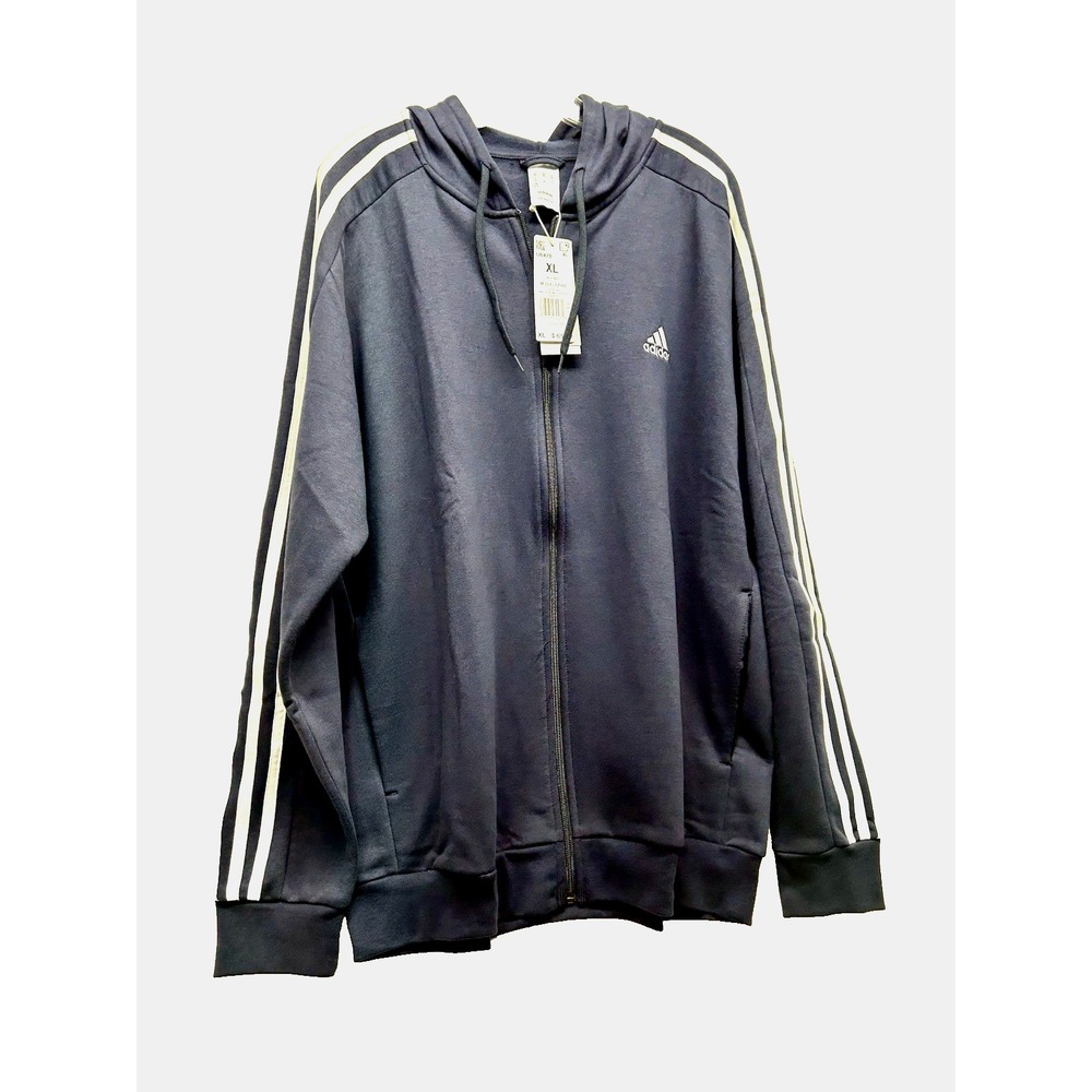 Adidas IJ6478 Men's 3 Stripe Fleece Multi-Sport Blue Legend Ink XL Jacket (R1)